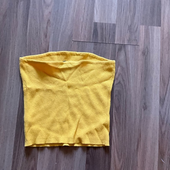 Dynamite Yellow Ribbed Tube Top - Picture 2 of 3